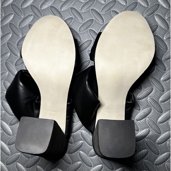 Steve Madden Teriann Black Women’s Leather Square open toe 4" heel sandal 8.5 M - Picture 9 of 10